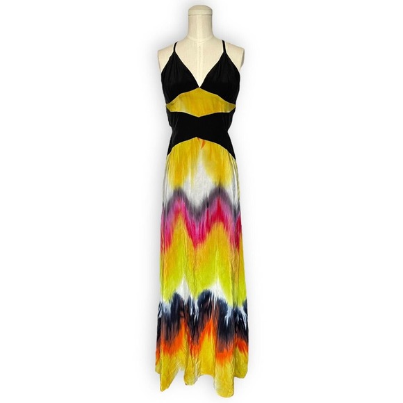 Guess Dresses & Skirts - Guess by Marciano Silk Rainbow Ombre Flowy Maxi Dress Open Back